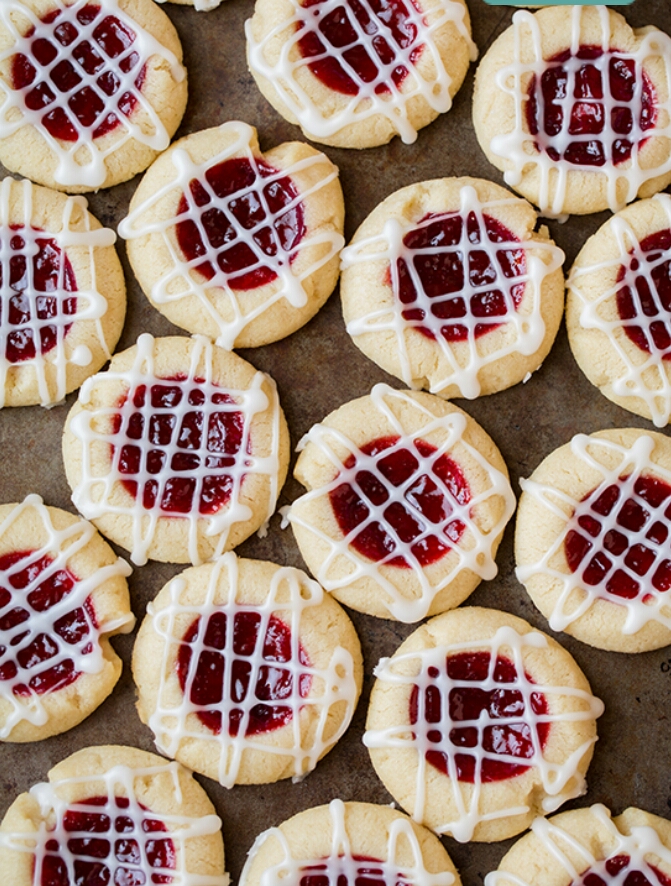 THUMBPRINT RASPBERRY ALMOND COOKIES
