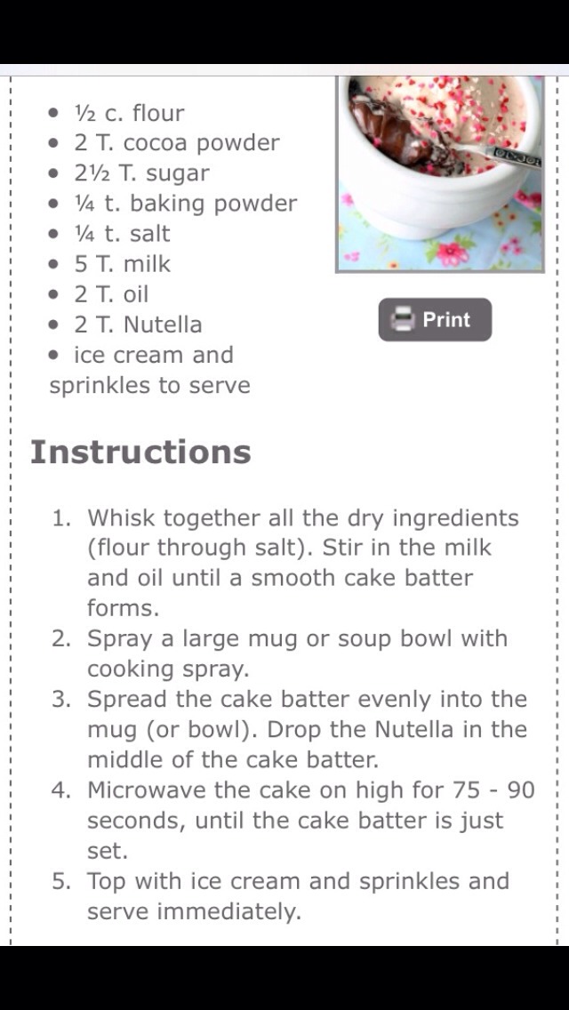 5 Minutes Chocolate Nutella Cake For 2 ❤️ 