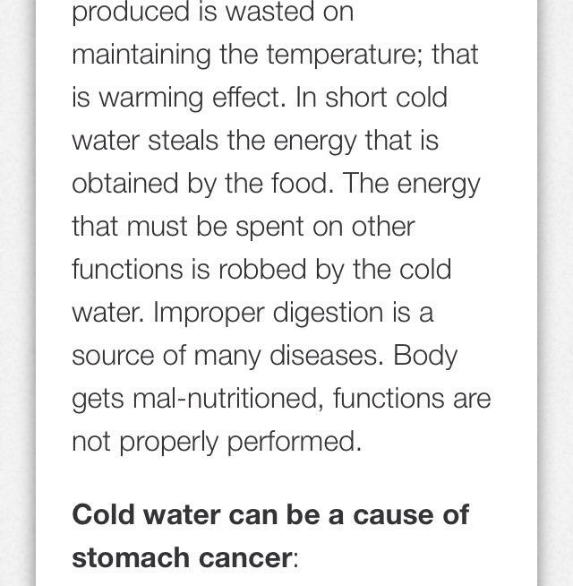 Drinking Cold Water During Or After Meal Is Harmful