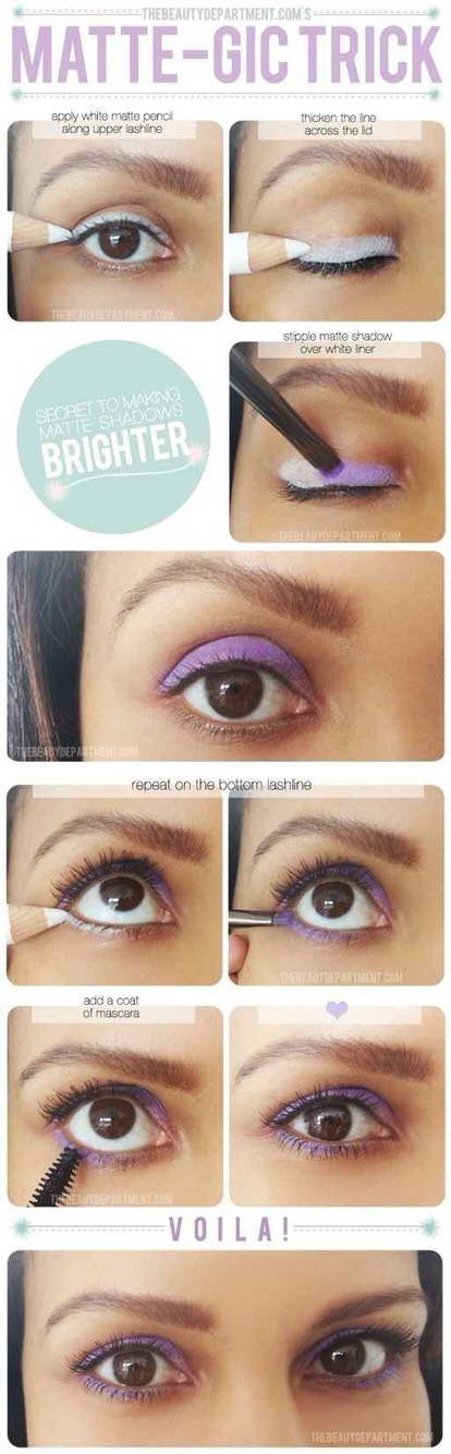Prime your eyes with white eyeliner or eyeshadow to really make your colorful shadows and liners stand out.