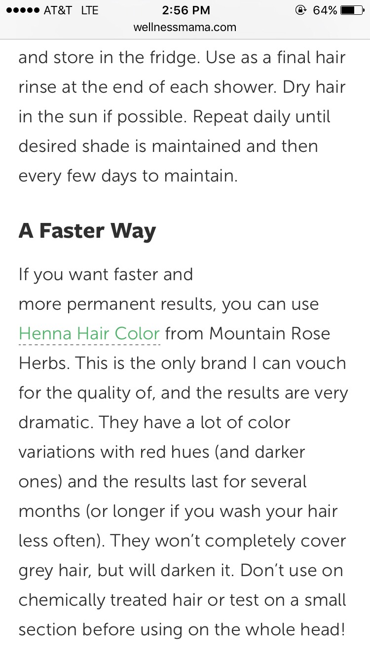 Natural Hair Color Recipes