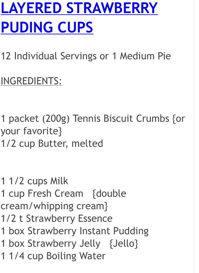 " Easy  Delicious Layered Strawberry Pudding Cups"🍧😋