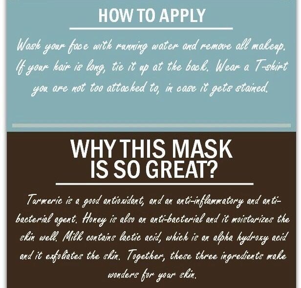Turmeric Face Mask For Glowing Skin, Acne, Eczema And Dark Circles. 
