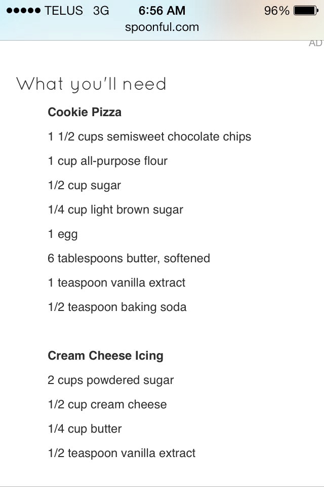 Cookie Pizza Recipe!