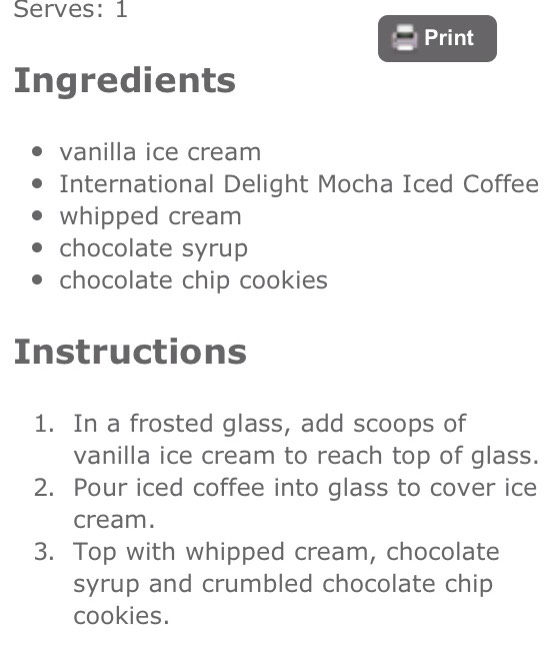 Chocolate chip cookie mocha float