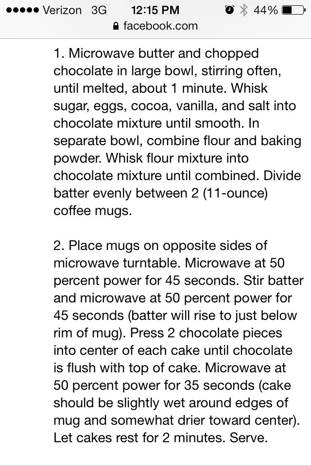 Quick Chocolate Lava Cake For 1