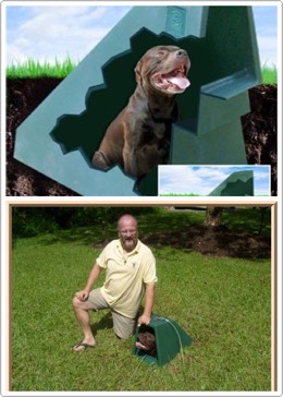 29. Underground Dog House
The design of this unique "21st Century Eco-Friendly" underground dog house takes advantage of the Earth’s own natural tempt control system. The indestructible shell is cooled in the Summer and heated in the Winter, naturally.