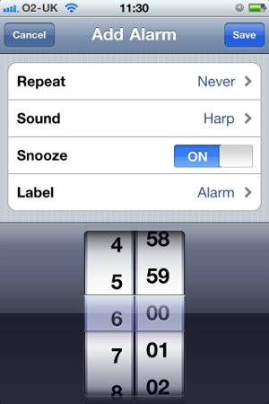 Set the alarm noise as a loud and annoying sound so it will wake you up properly instead of something like 'harp' which won't wake you up and you will fall back to sleep.