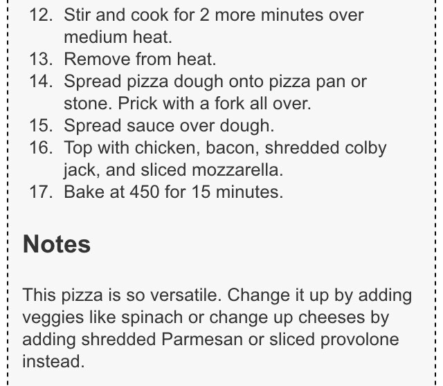 "GRILLED CHICKEN & BACON PIZZA WITH GARLIC CREAM SAUCE"