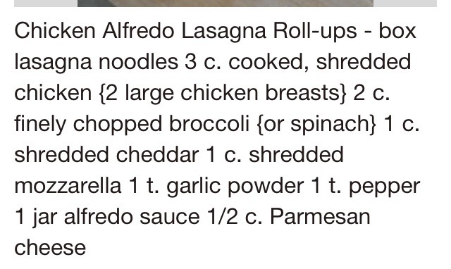 Chicken Alfredo Lasagna Roll-ups