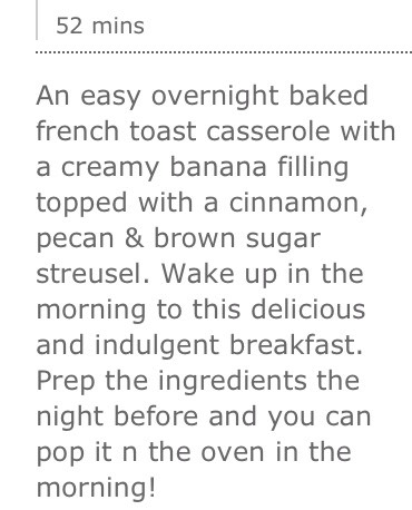 Banana pecan streusel French toast bake
