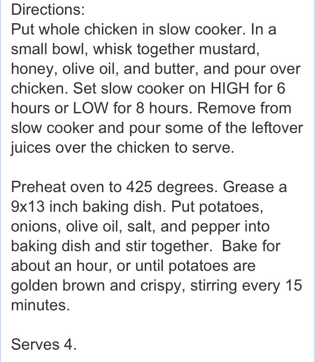 Crock-Pot Honey Mustard Chicken & Roasted Potatoes