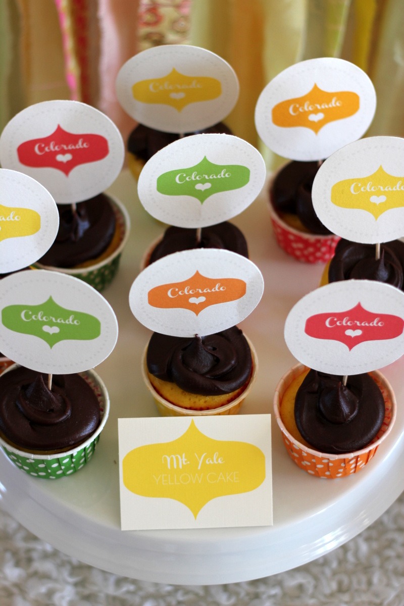 2. Choose a color palette. Cupcake wraps and toppers make it easy to add the colors of your choice to your cupcake buffet. A couple places to order cupcake liners and baking cups- Bake It Pretty and Confetti Sunshine, I’ve seen really cute cupcake liners at JoAnn’s and even in Target.