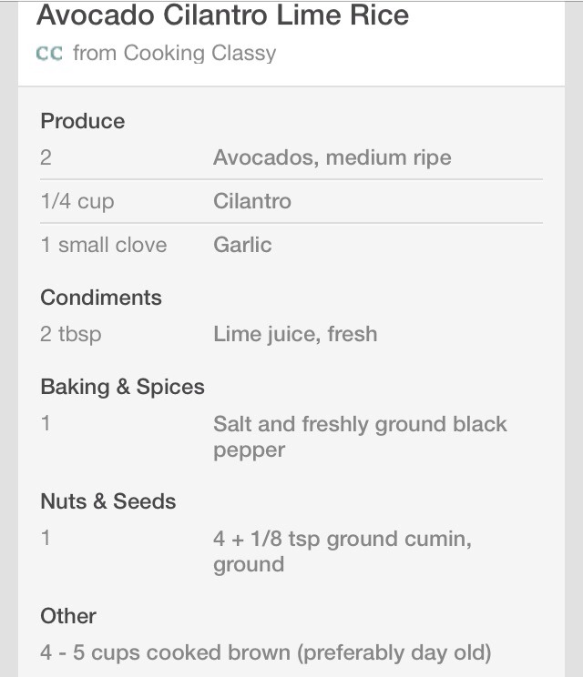 Avocado Cilantro Lime Rice