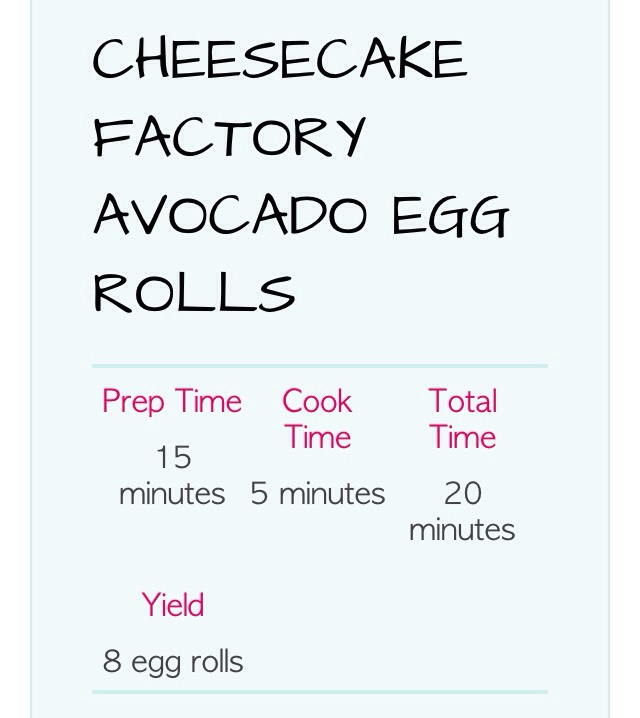 Cheesecake Factory Avocado Egg Rolls 