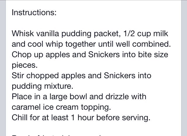 Snickers Caramel Apple Salad. 