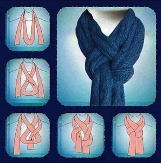 22. Scarf Tying Tip
I love this one because it’s easy but looks like you actually have a sense of style, AND it stays put! Just try it once and you will always tie your scarves like this.