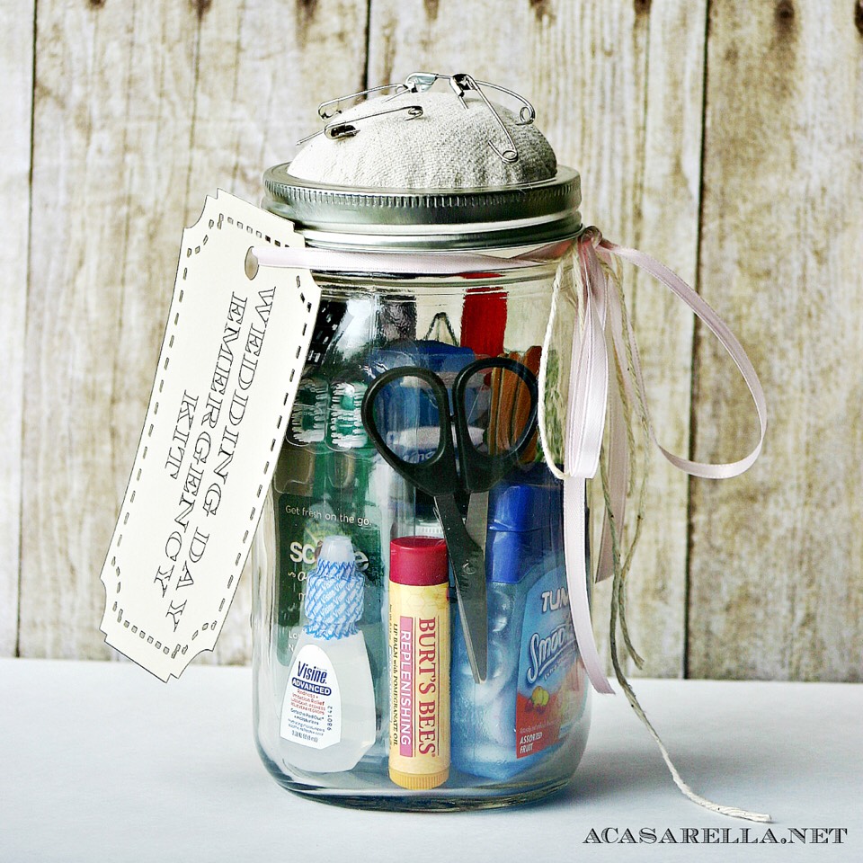 A pre wedding day emergency kit. All things to fix every Mishap that could happen.