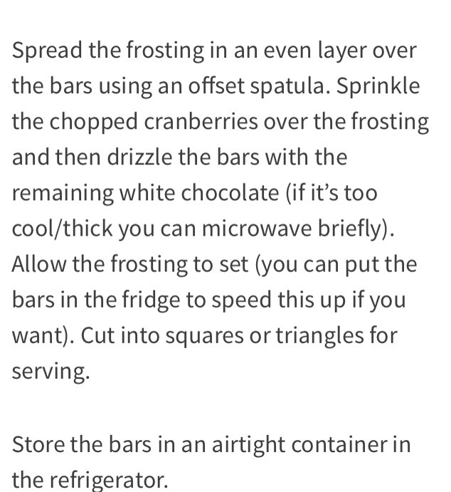 White Chocolate Cranberry Bars