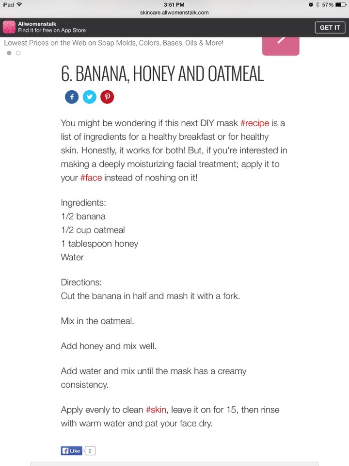 Facial Mask For Dry Skin 👌❤️👍#tipit
