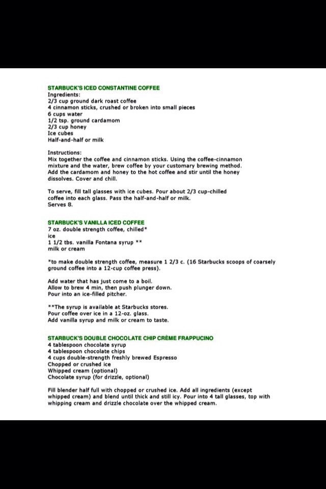 DIY Starbucks Recipes!!!! 
