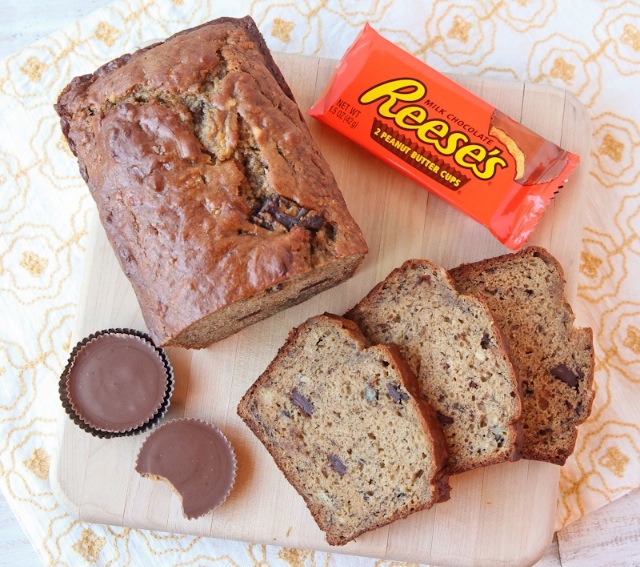 Best Banana Bread Ever: Peanut Butter Cup Banana Bread
