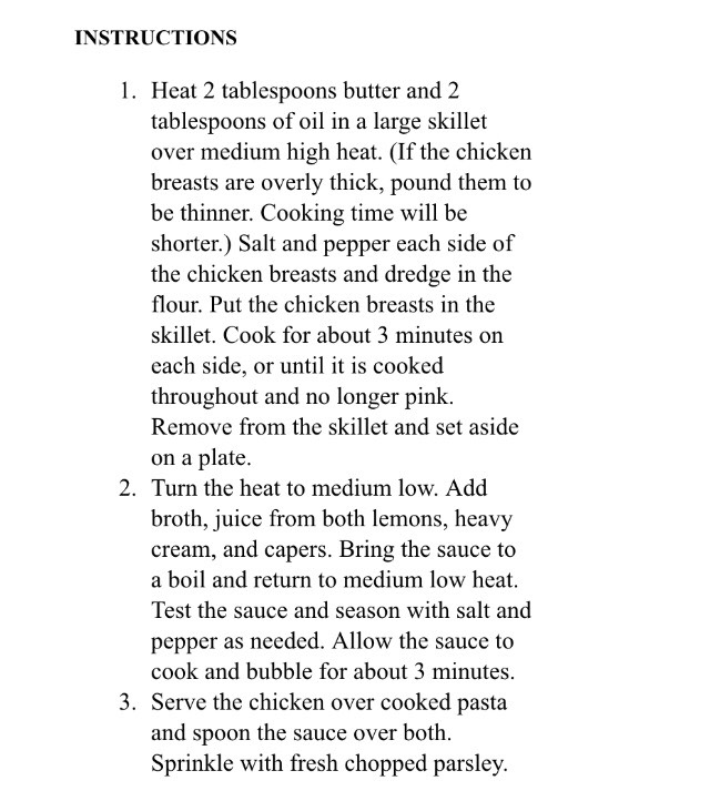 Creamy Lemon Chicken Dinner