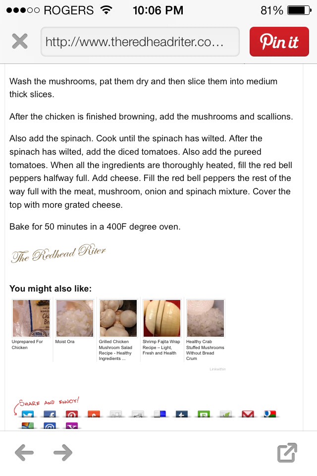 Baked Chicken Stuffed Peppers