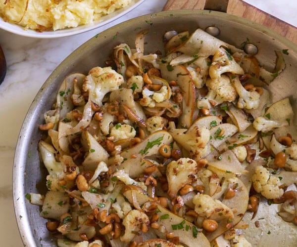 Cauliflower with Brown Butter, Pears, Sage & Hazelnuts