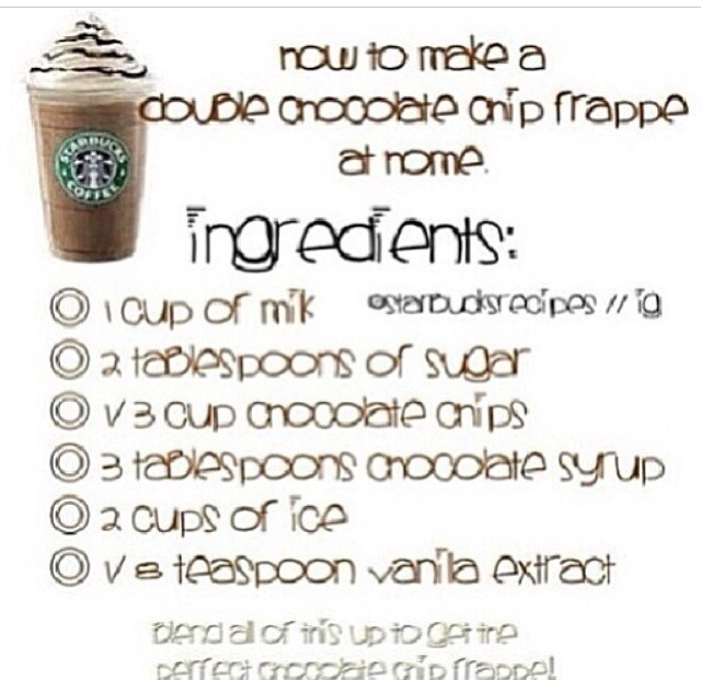 Starbucks double chocolate chip frappe