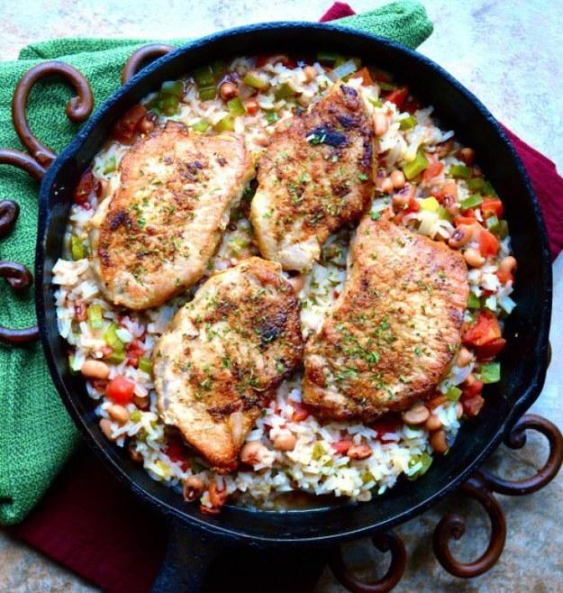 22. Poor Girl’s Spicy Pork Chops and Rice 