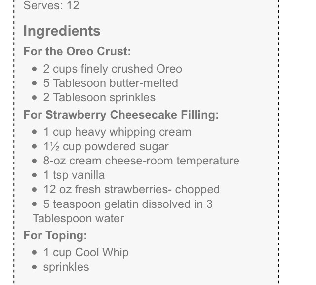 " No-Bake Strawberry Cheesecake"😋👌