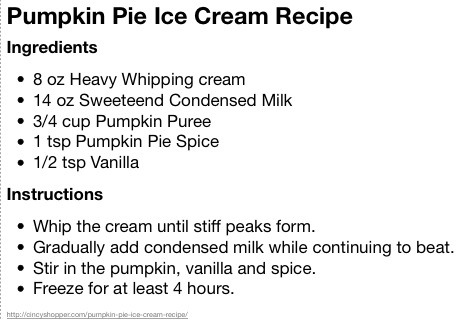 Pumpkin Pie Spiced Ice cream