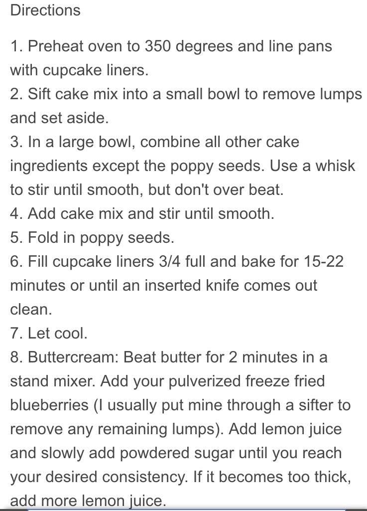 Blueberry Lemon Poppy Seed Cupcakes