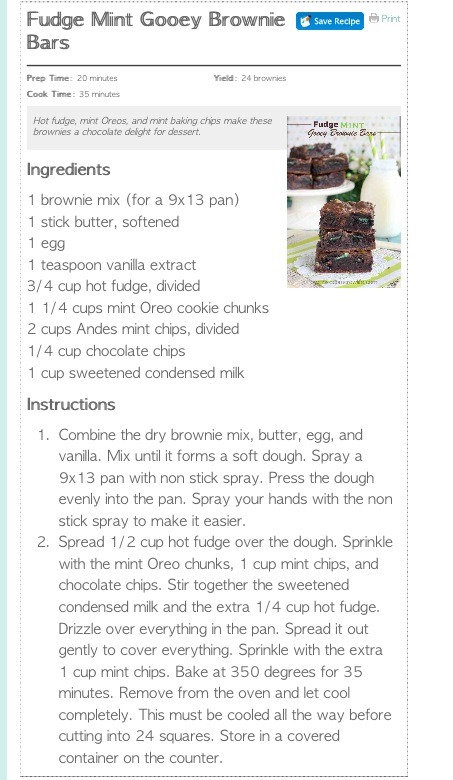 ♥fudge Mint Gooey Brownie Bars!!!! SO YUMMY!!!!(: ♥