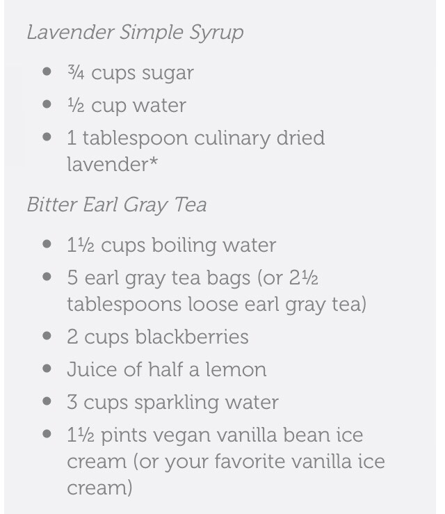 Lavender Earl Grey Blackberry Ice Cream Floats 