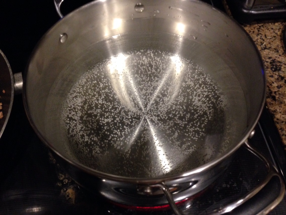 As you begin your hamburger also start a pot of water for your pasta.
