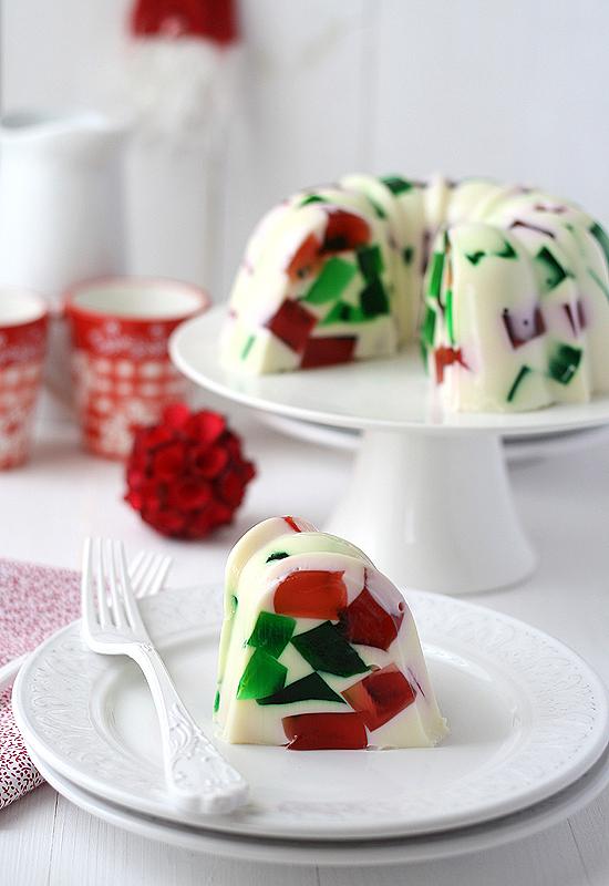  Christmas Jello ~ You could adapt this recipe for any holiday by changing the gelatin dessert.  You can layer the jello or make a stained glass pattern.  Either way, letting the jello set in a mold gives it a beautiful presentation.
