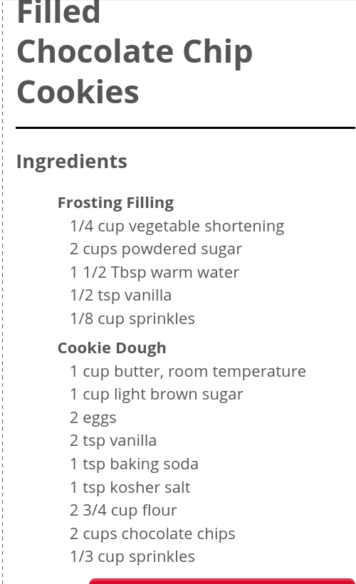 Frosting Filled Chocolate Chip Cookies!
