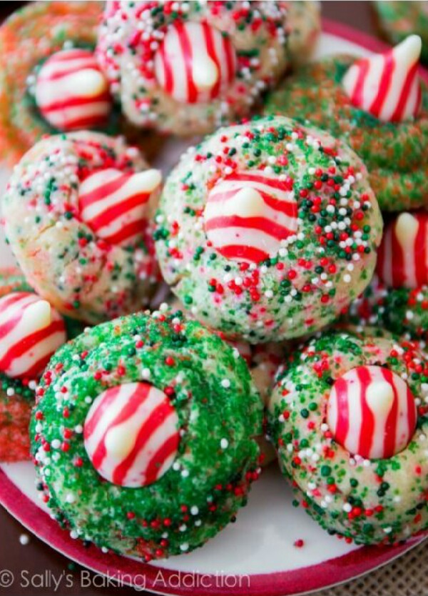 Candy Cane Kiss Cookies!