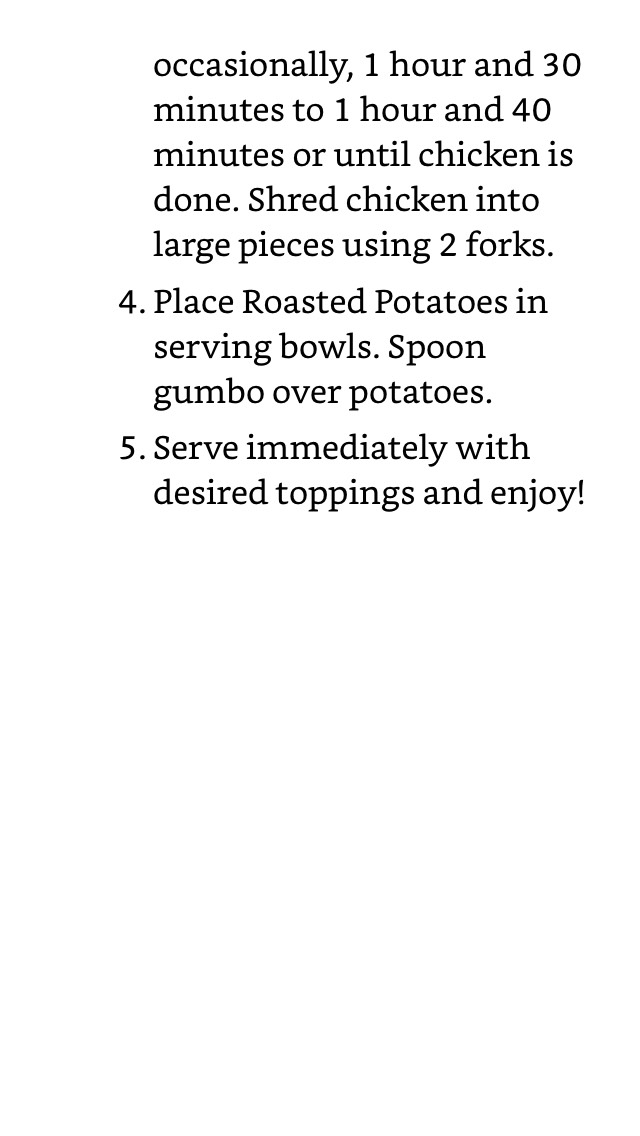 Chicken-Andouille Gumbo with Roasted Potatoes Recipe