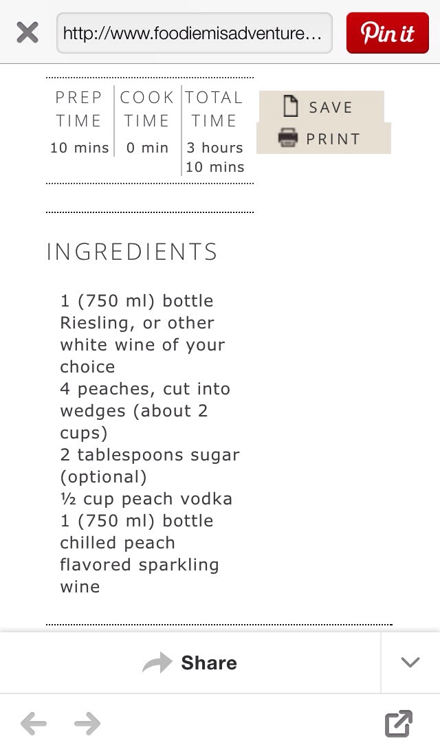 Sparkling White Peach Sangria...
