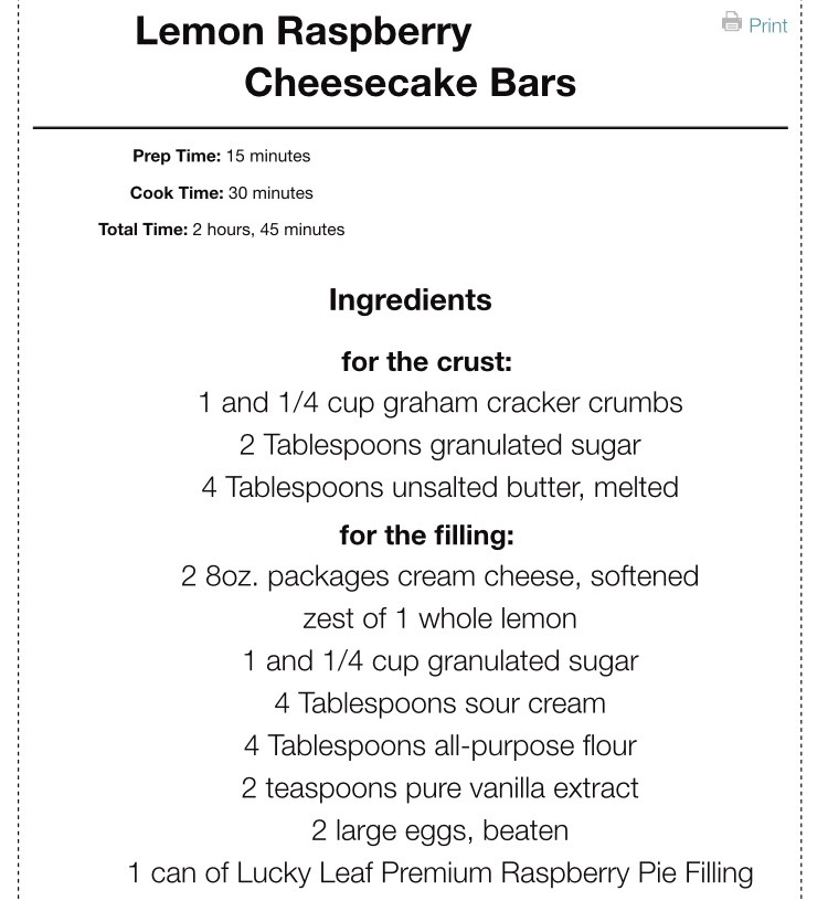 Lemon Raspberry Cheesecake Bars!