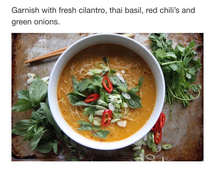 Spicy Thai Curry Noodles Soup.