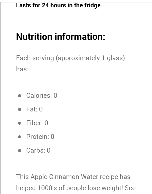 LOOSE 25 lbs IN ONE MONTH ORIGNAL APPLE CINNAMON SPA WATER
