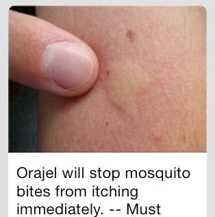 If it's an outdoor party keep the Orajel on hand so your guests can focus on the party not their new mosquito bites!