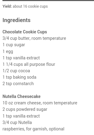 NUTELLA CHEESE CAKE CHOCLATE COOKIE CUP♥♥