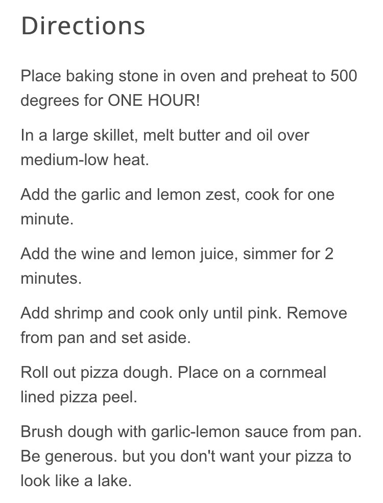 Shrimp Scampi Pizza!!