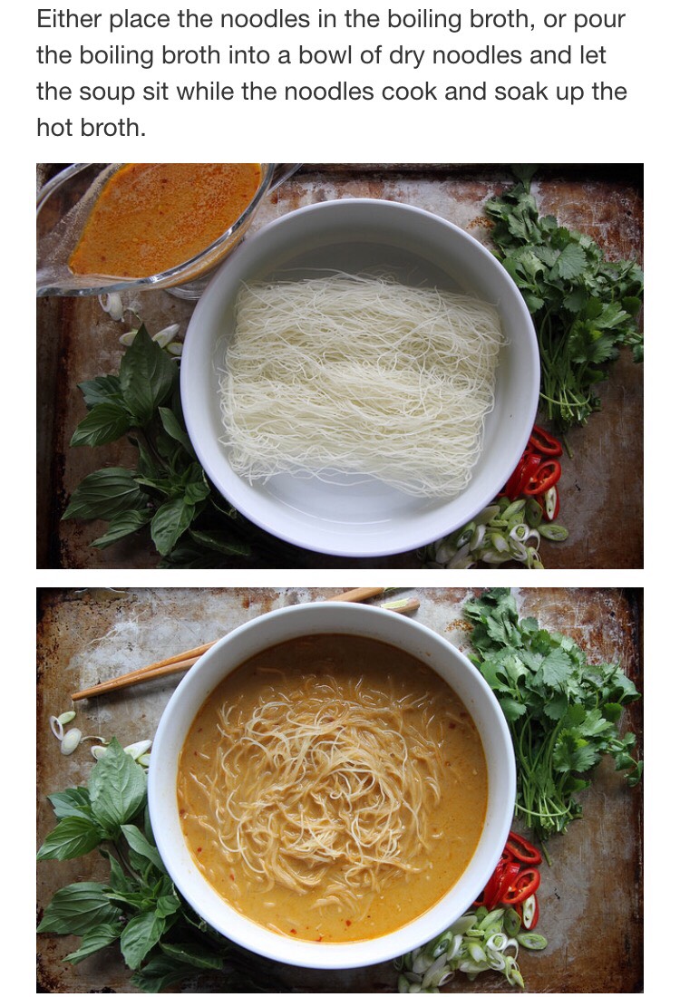 Spicy Thai Curry Noodles Soup.