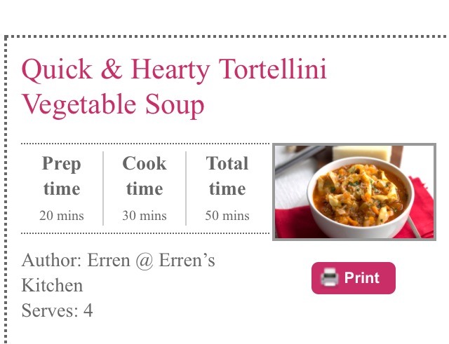 Quick Tortellini Vegetable Soup